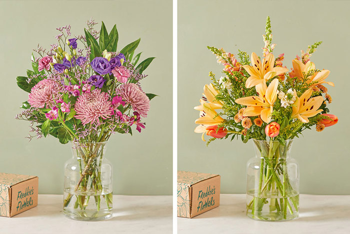 flowers in glass vases