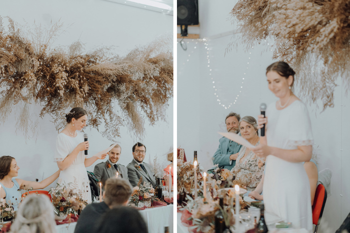 Bride giving speech