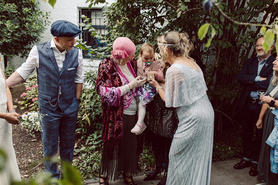 Couple's daughter during ceremony