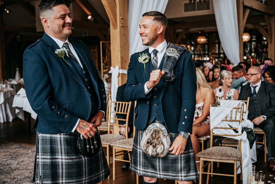 Groom And Best Man At Wedding Ceremony At Enterkine House