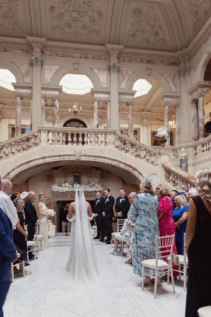 a bride walking down the aisle at Gosford House.