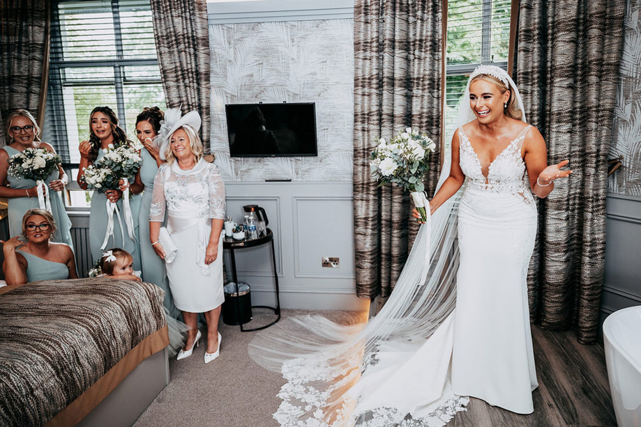 Bride In Bedroom Enterkine House Wedding