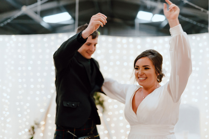 Couple enjoying their first dance