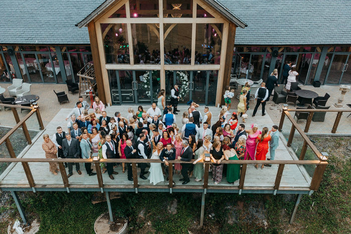 Enterkine House Wedding Group Portrait On Decking By Daryl Beveridge Photography