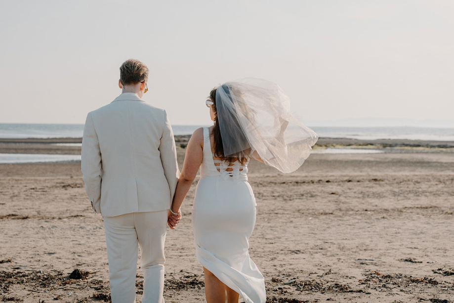 Bride And Groom On Troon Beach