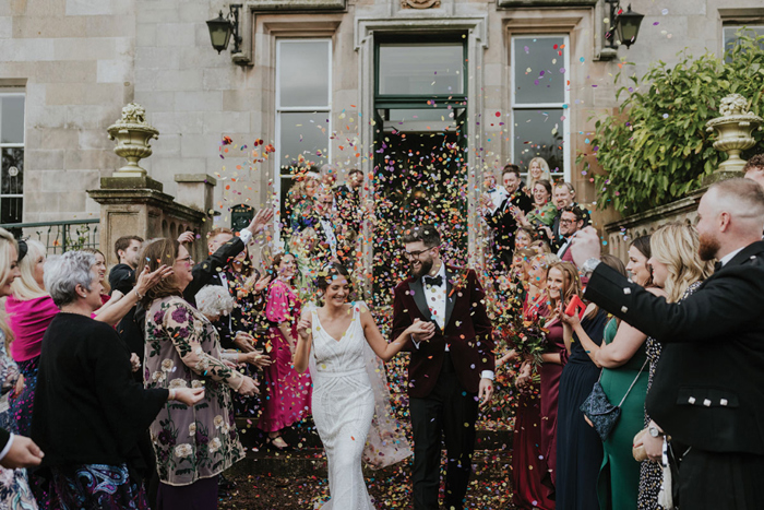 Bride And Groom Confetti Shower Netherbyres House