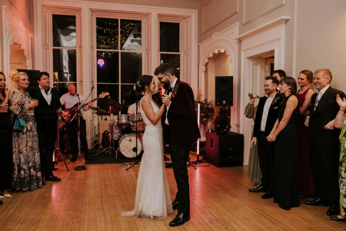 Bride And Groom First Dance At Netherbyres House