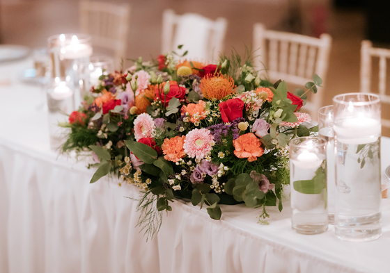 Top table floral arrangement