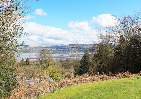 View across water from Gleddoch grounds