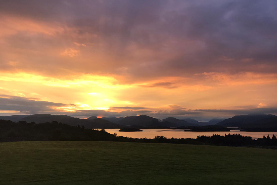 Sunset over Loch Lomond at Ardoch Loch Lomond
